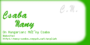 csaba many business card